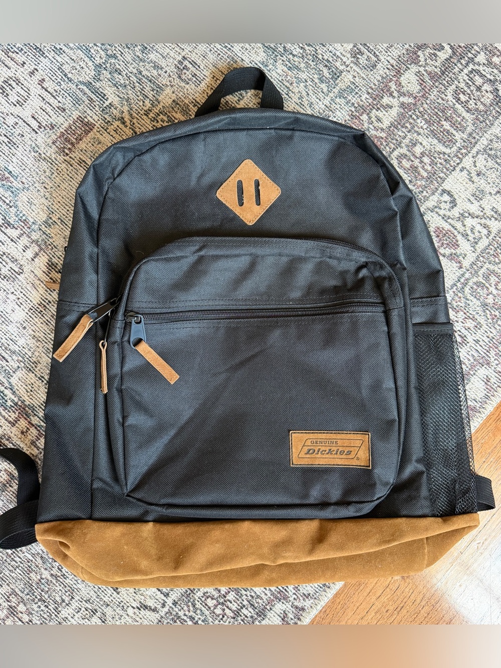 Dickies Black & Brown Suede Bottom Backpack Laptop School Work Bag